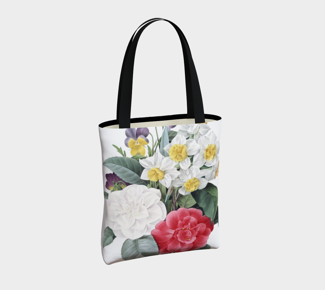 Vintage Botanical Spring Floral Tote