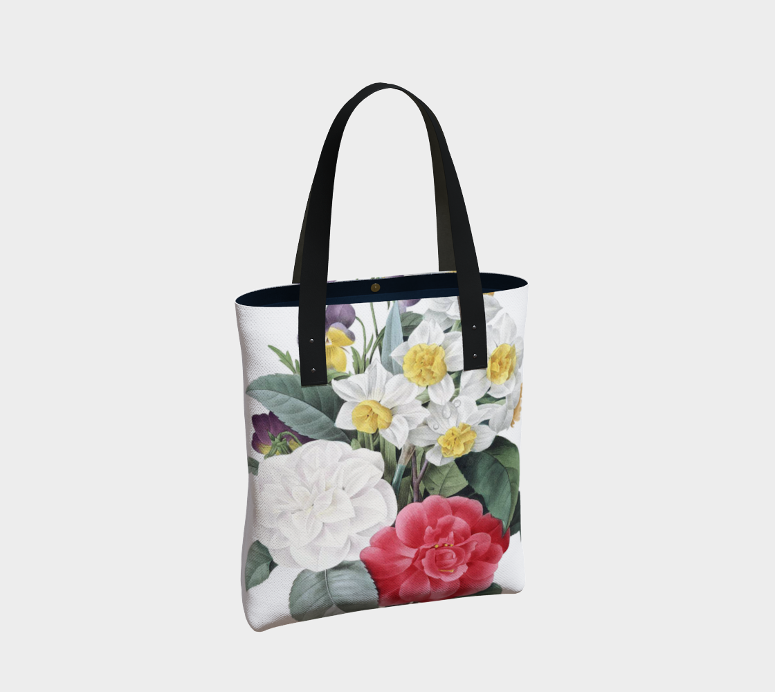 Vintage Botanical Spring Floral Tote