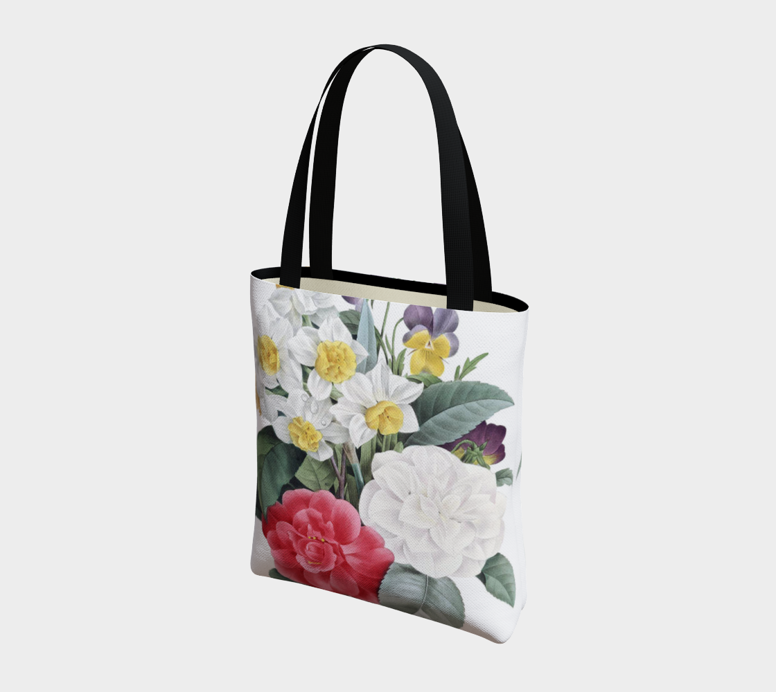 Vintage Botanical Spring Floral Tote