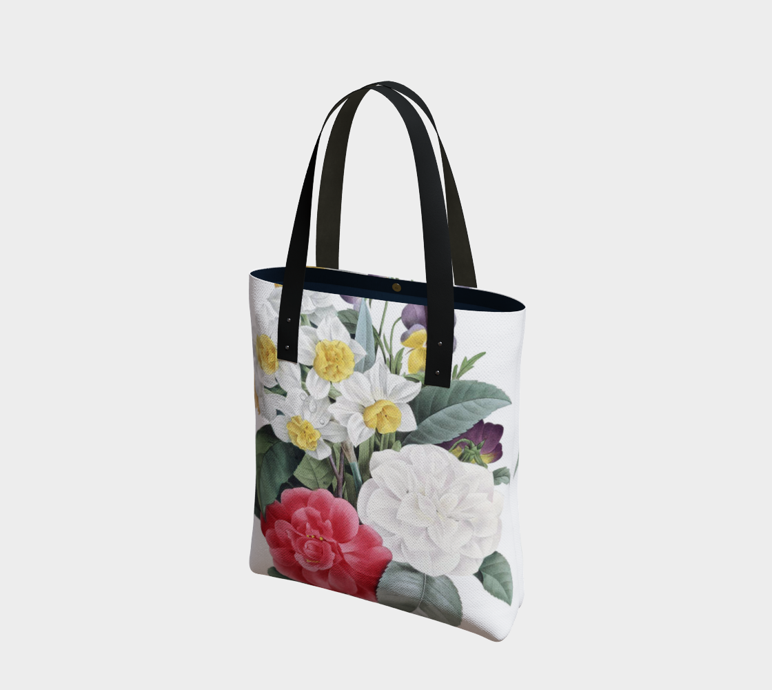 Vintage Botanical Spring Floral Tote