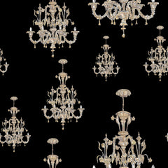 MURANO Chandelier print  GOLD/BLACK