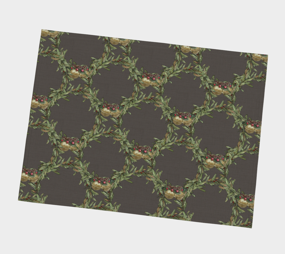 Olive Leaf Wreath-Chocolate Placemat